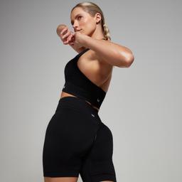 MP Women's Tempo Seamless Scrunch Shorts - Black - M - Product thumbnail image 1 showing different views and angles