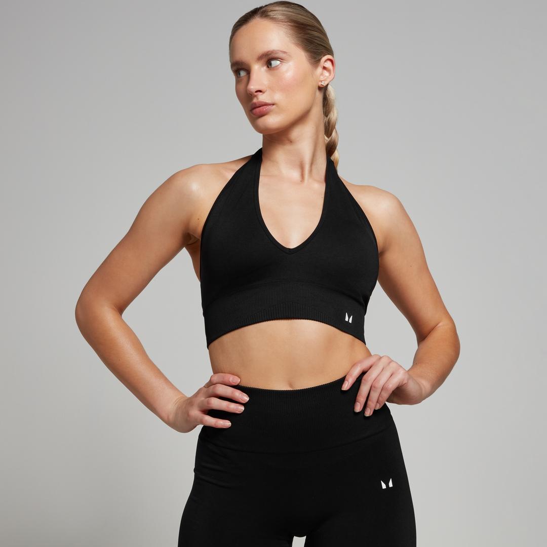 MP Women's Tempo Seamless Halter Neck Bra - Black - XS - Myprotein (US) Health & Nutrition product