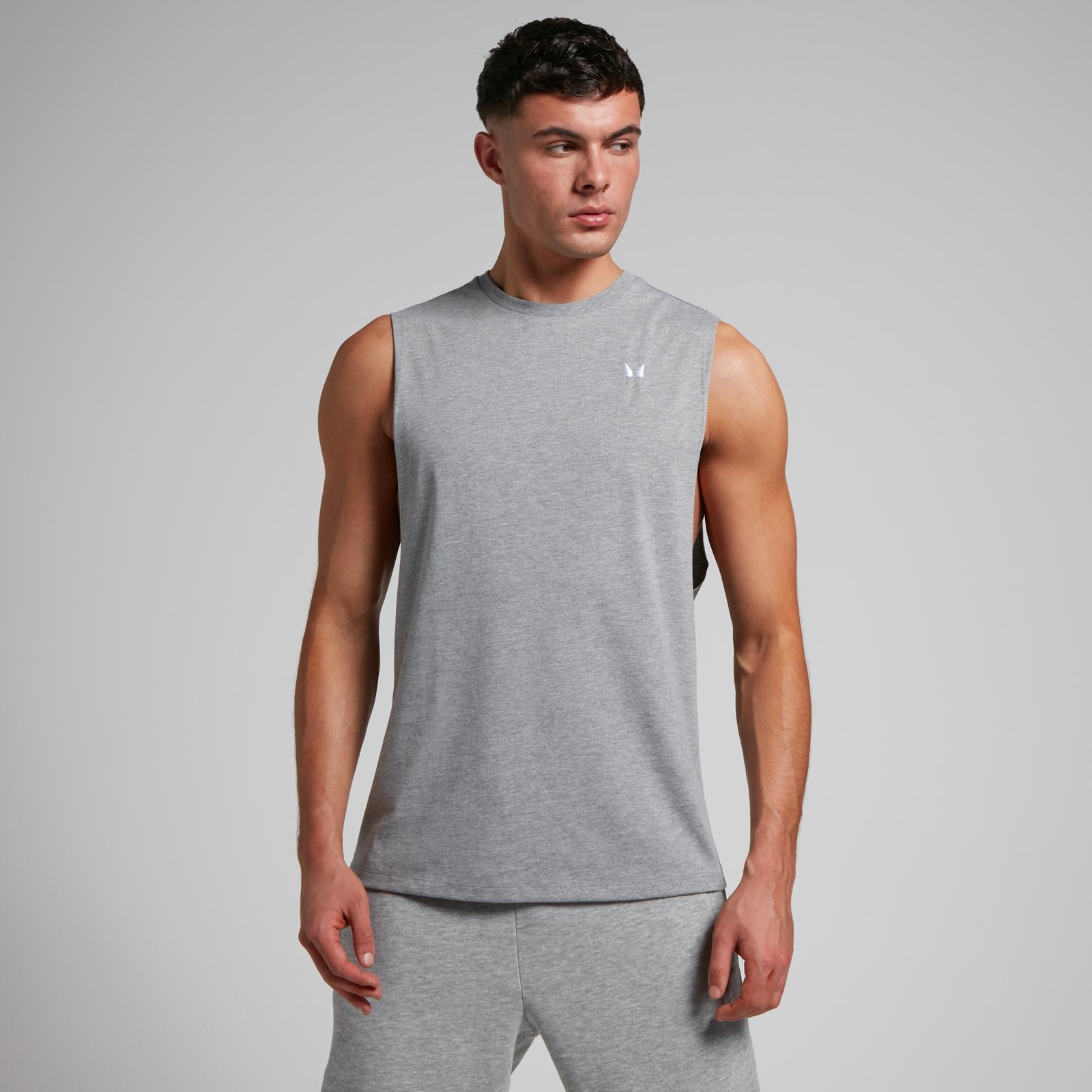 MP Men's Rest Day Drop Armhole Tank Top - Grey Marl - S - High quality product image showing MP Men's Rest Day Drop Armhole Tank Top - Grey Marl - S details and features