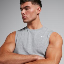 MP Men's Rest Day Drop Armhole Tank Top - Grey Marl - S - Product thumbnail image 3 showing different views and angles