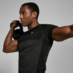 MP Men's Seamless Short Sleeve T-Shirt - Black Marl - M - Product thumbnail image 3 showing different views and angles