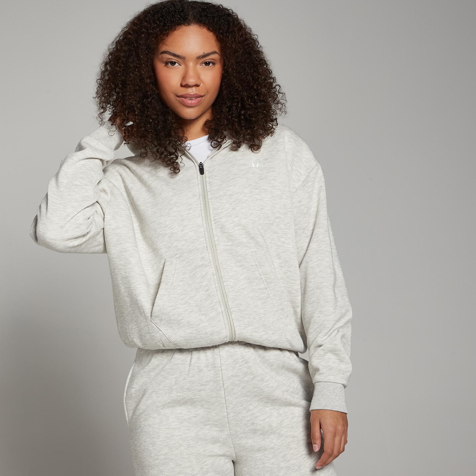 MP Women's Basics Zip Through Hoodie - Light Grey Marl - S - High quality product image showing MP Women's Basics Zip Through Hoodie - Light Grey Marl - S details and features
