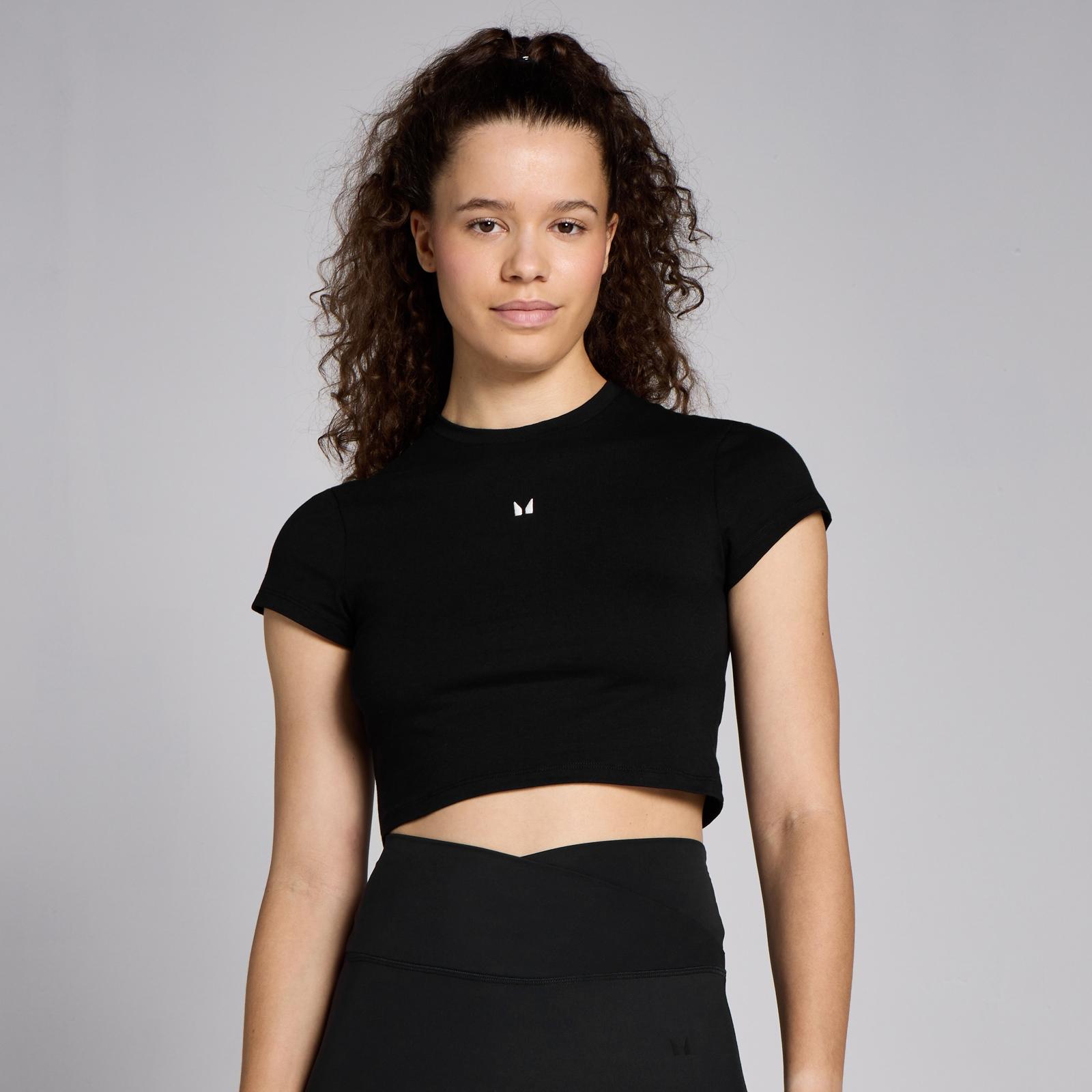 MP Women's Basics Body Fit Short Sleeve Crop T-Shirt - Black - L - High quality product image showing MP Women's Basics Body Fit Short Sleeve Crop T-Shirt - Black - L details and features