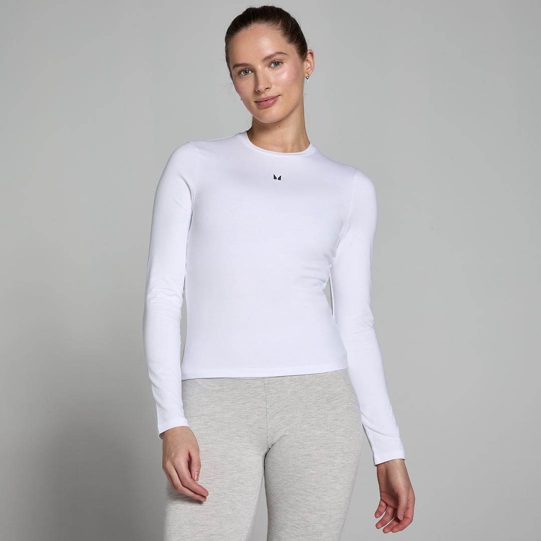 MP Women's Basics Body Fit Long Sleeve T-Shirt - White - M - Myprotein (US) Health & Nutrition product