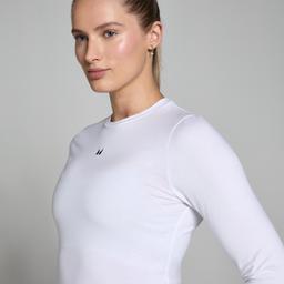 MP Women's Basics Body Fit Long Sleeve T-Shirt - White - M - Product thumbnail image 3 showing different views and angles