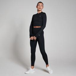 MP Women's Training Body Fit Long Sleeve Crop T-Shirt - Black - L - Product thumbnail image 2 showing different views and angles