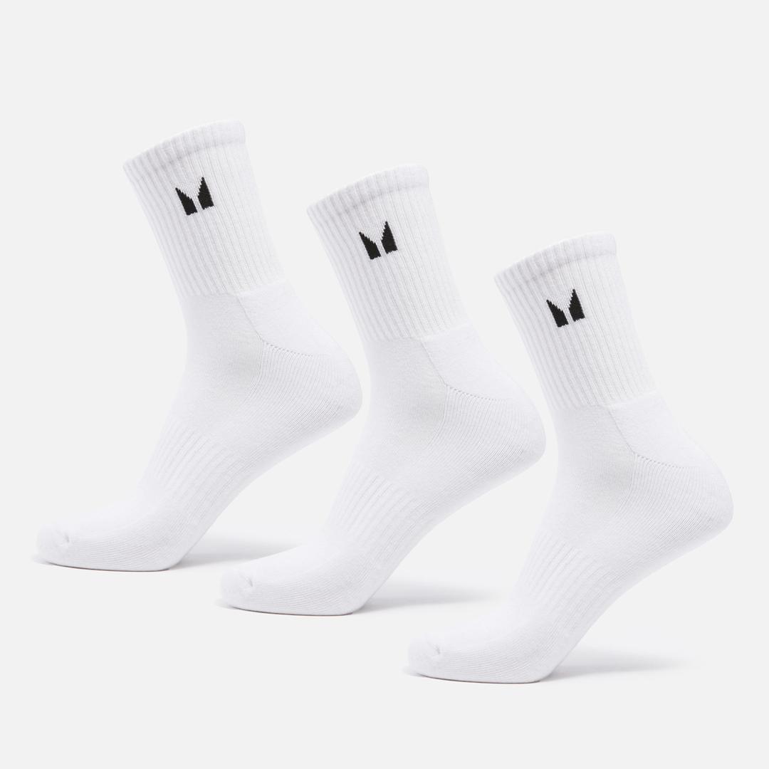 MP Unisex Crew Socks (3 Pack) - White - UK 2-5 - Myprotein (US) Health & Nutrition product