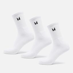 MP Unisex Crew Socks (3 Pack) - White - UK 2-5 - Product thumbnail image 1 showing different views and angles