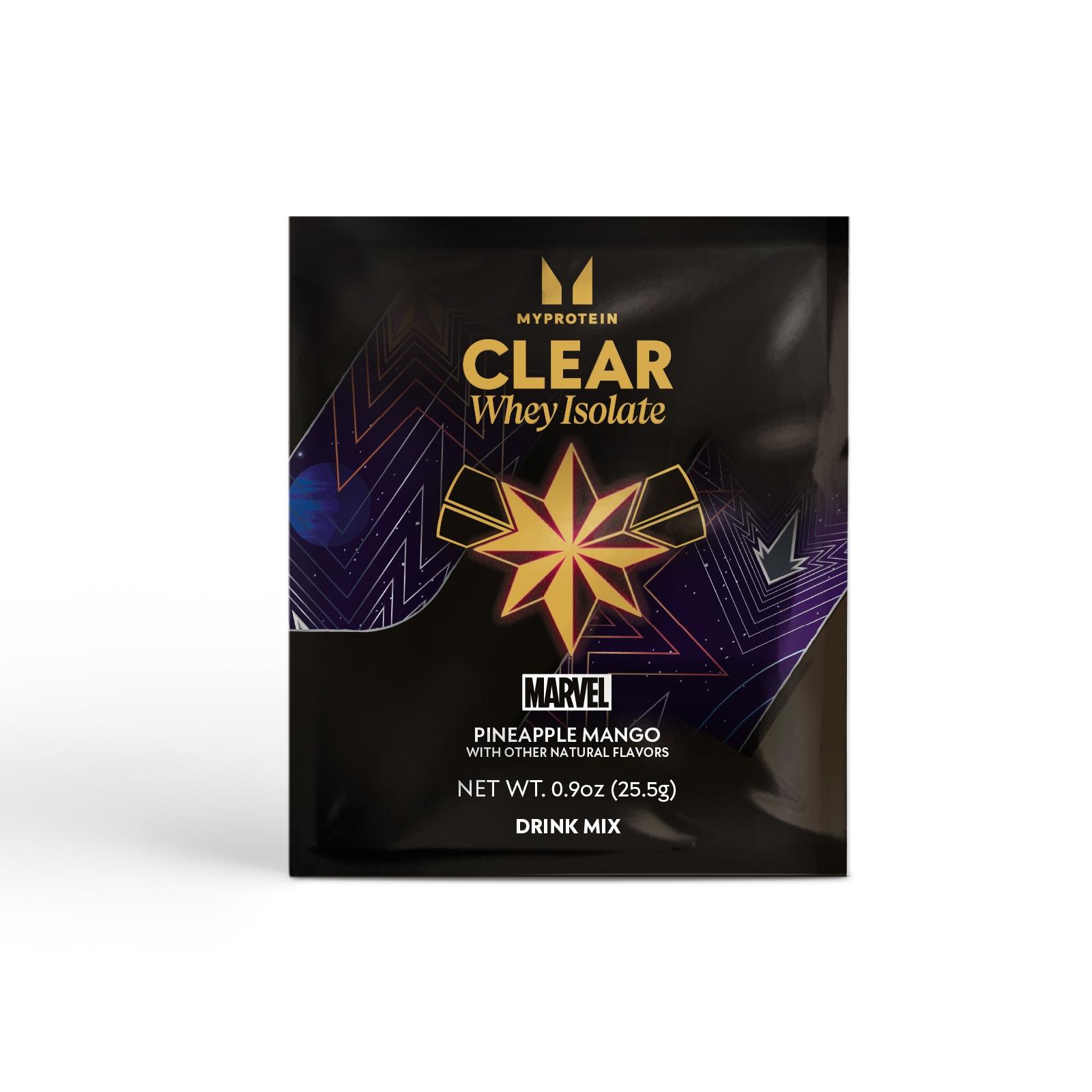 Myprotein Clear Whey Isolate - MARVEL (Sample) - 1servings - Captain Marvel - Mango Pineapple - High quality product image showing Myprotein Clear Whey Isolate - MARVEL (Sample) - 1servings - Captain Marvel - Mango Pineapple details and features
