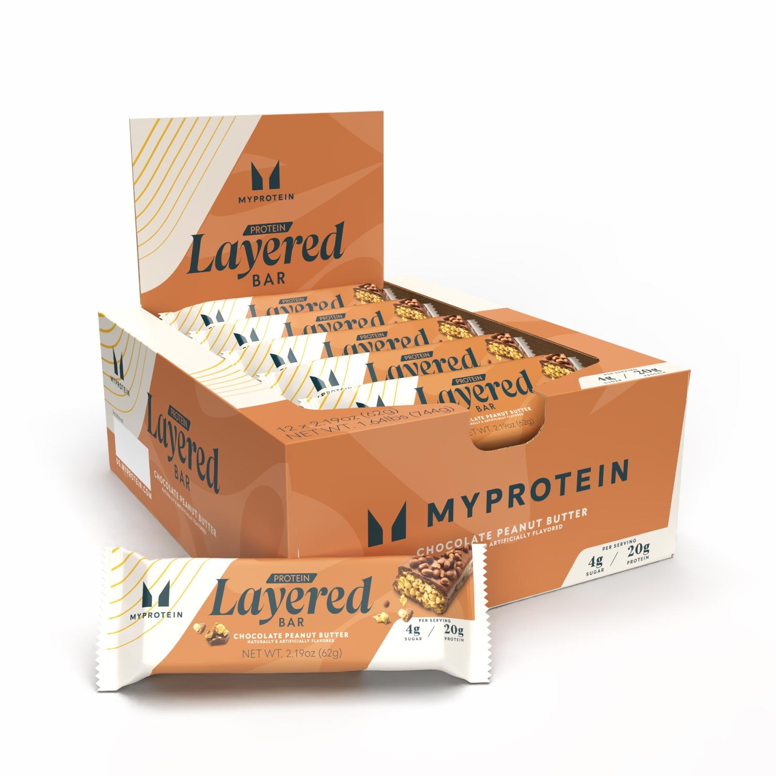 Layered Protein Bar - 12Bars - Chocolate Peanut Butter - High quality product image showing Layered Protein Bar - 12Bars - Chocolate Peanut Butter details and features