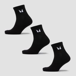 MP Unisex Ankle Socks (3 Pack) - Black - UK 6-8 - Product thumbnail image 3 showing different views and angles