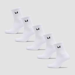 MP Unisex Crew Socks (5 Pack) - White - UK 6-8 - Product thumbnail image 3 showing different views and angles