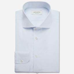 Shirt  small check  light blue cotton poplin giza 87, collar style  spread collar - Product thumbnail image 1 showing different views and angles