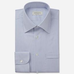 Shirt  striped  light blue easy-iron cotton dobby, collar style  formal straight point collar - Product thumbnail image 1 showing different views and angles