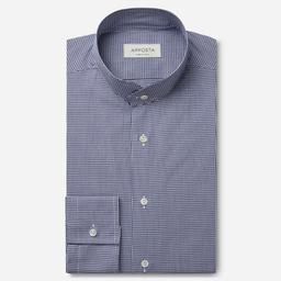Shirt  small check  light blue cotton plain, collar style  angled band collar - Product thumbnail image 1 showing different views and angles