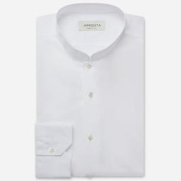 Shirt  solid  white cotton twill, collar style  open band collar - Product thumbnail image 1 showing different views and angles