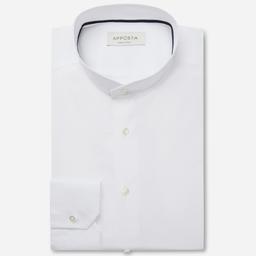 Shirt  solid  white coolmax cotton twill, collar style  angled band collar - Product thumbnail image 1 showing different views and angles