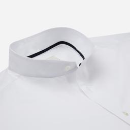 Shirt  solid  white coolmax cotton twill, collar style  angled band collar - Product thumbnail image 2 showing different views and angles