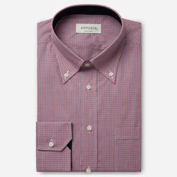 Shirt  big check  multi cotton zephyr, collar style  button-down collar - Product thumbnail image 1 showing different views and angles