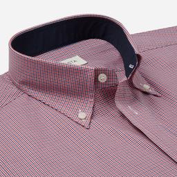 Shirt  big check  multi cotton zephyr, collar style  button-down collar - Product thumbnail image 2 showing different views and angles