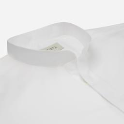 Shirt  solid  white cotton poplin giza 87, collar style  band collar without button - Product thumbnail image 2 showing different views and angles