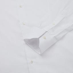 Shirt  solid  white cotton poplin giza 87, collar style  semi-spread collar - Product thumbnail image 2 showing different views and angles