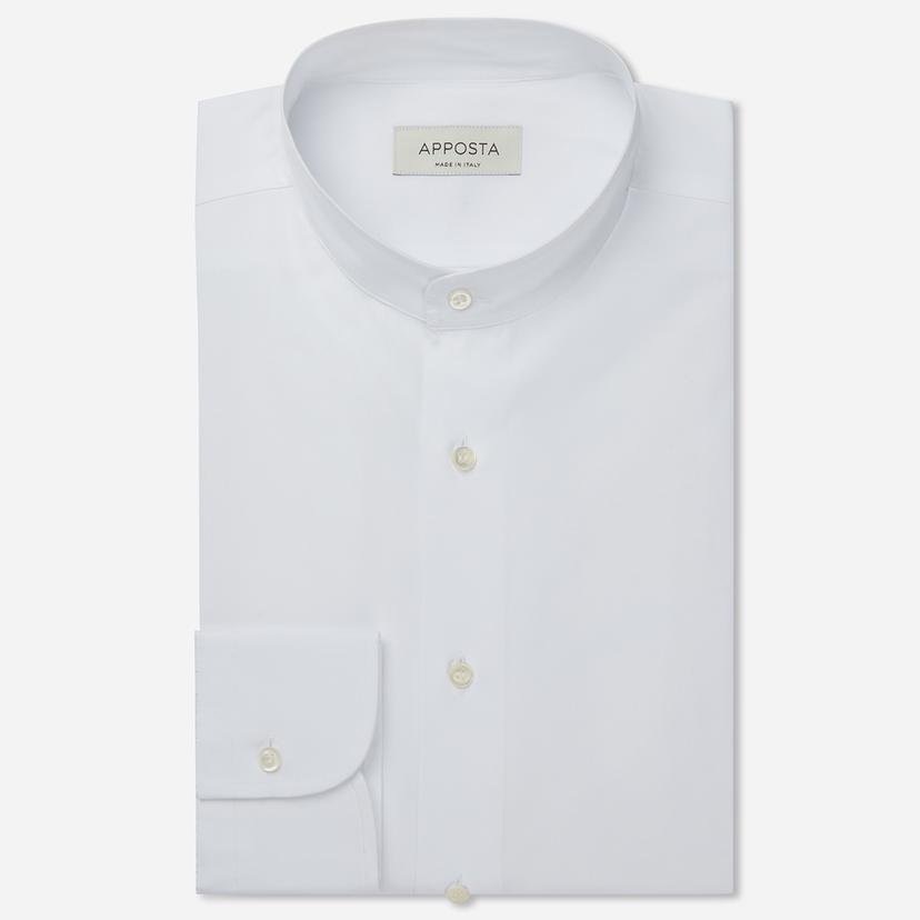 Shirt  solid  white wrinkle-free cotton oxford double twisted, collar style  band collar - Product image