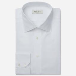 Shirt  solid  white cotton pinpoint oxford double twisted, collar style  semi-spread collar - Product thumbnail image 1 showing different views and angles