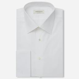 Shirt  solid  white cotton poplin giza 87, collar style  low straight point collar, cuff  french cuff (cufflinks) - Product thumbnail image 1 showing different views and angles