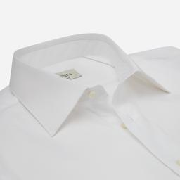 Shirt  solid  white cotton poplin giza 87, collar style  low straight point collar, cuff  french cuff (cufflinks) - Product thumbnail image 2 showing different views and angles