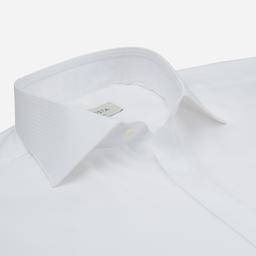 Shirt  textures  white cotton dobby double twisted supima cotton, collar style  lower spread collar - Product thumbnail image 2 showing different views and angles