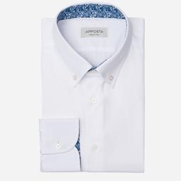 Shirt  solid  white easy-iron cotton twill, collar style  small button-down collar - Product thumbnail image 1 showing different views and angles