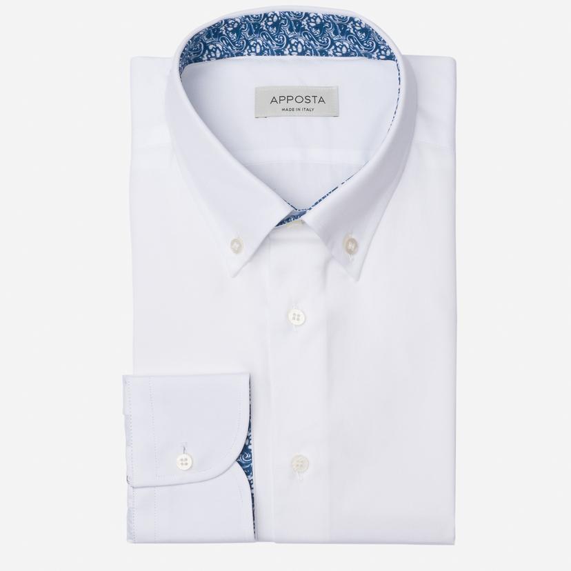 Shirt  solid  white easy-iron cotton twill, collar style  small button-down collar - Product image