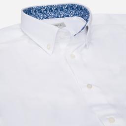 Shirt  solid  white easy-iron cotton twill, collar style  small button-down collar - Product thumbnail image 2 showing different views and angles