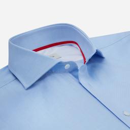 Shirt  solid  light blue cotton oxford, collar style  lower spread collar - Product thumbnail image 2 showing different views and angles