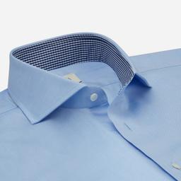 Shirt  solid  light blue cotton oxford, collar style  lower spread collar - Product thumbnail image 2 showing different views and angles