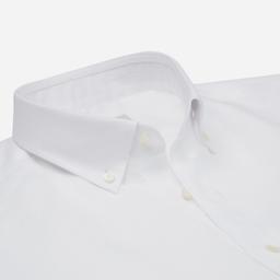 Shirt  solid  white linen plain, collar style  small button-down collar - Product thumbnail image 2 showing different views and angles