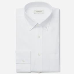 Shirt  solid  white linen poplin, collar style  small button-down collar - Product thumbnail image 1 showing different views and angles
