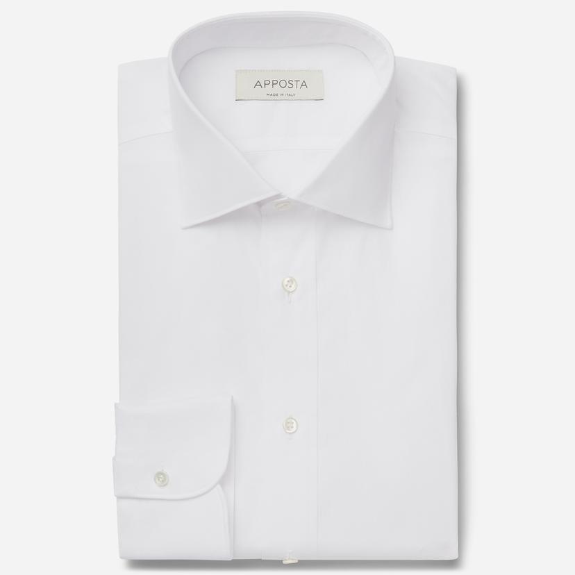 Shirt  solid  white cotton oxford, collar style  semi-spread collar - Product image