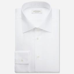 Shirt  solid  white easy-iron cotton poplin, collar style  semi-spread collar - Product thumbnail image 1 showing different views and angles