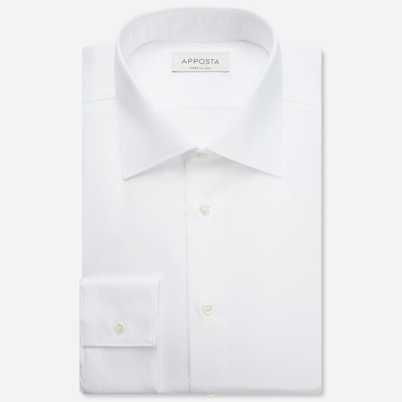 Shirt  solid  white easy-iron cotton poplin, collar style  semi-spread collar - Product image