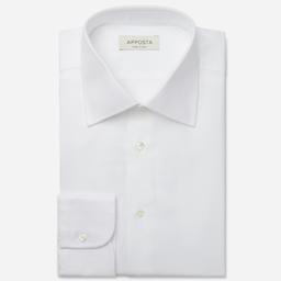 Shirt  solid  white bio-cotton royal twill double twisted, collar style  formal straight point collar - Product thumbnail image 1 showing different views and angles