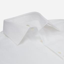 Shirt  solid  white bio-cotton royal twill double twisted, collar style  formal straight point collar - Product thumbnail image 2 showing different views and angles