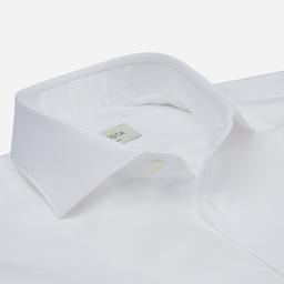 Shirt  textures  white cotton textured double twisted, collar style  lower spread collar - Product thumbnail image 2 showing different views and angles