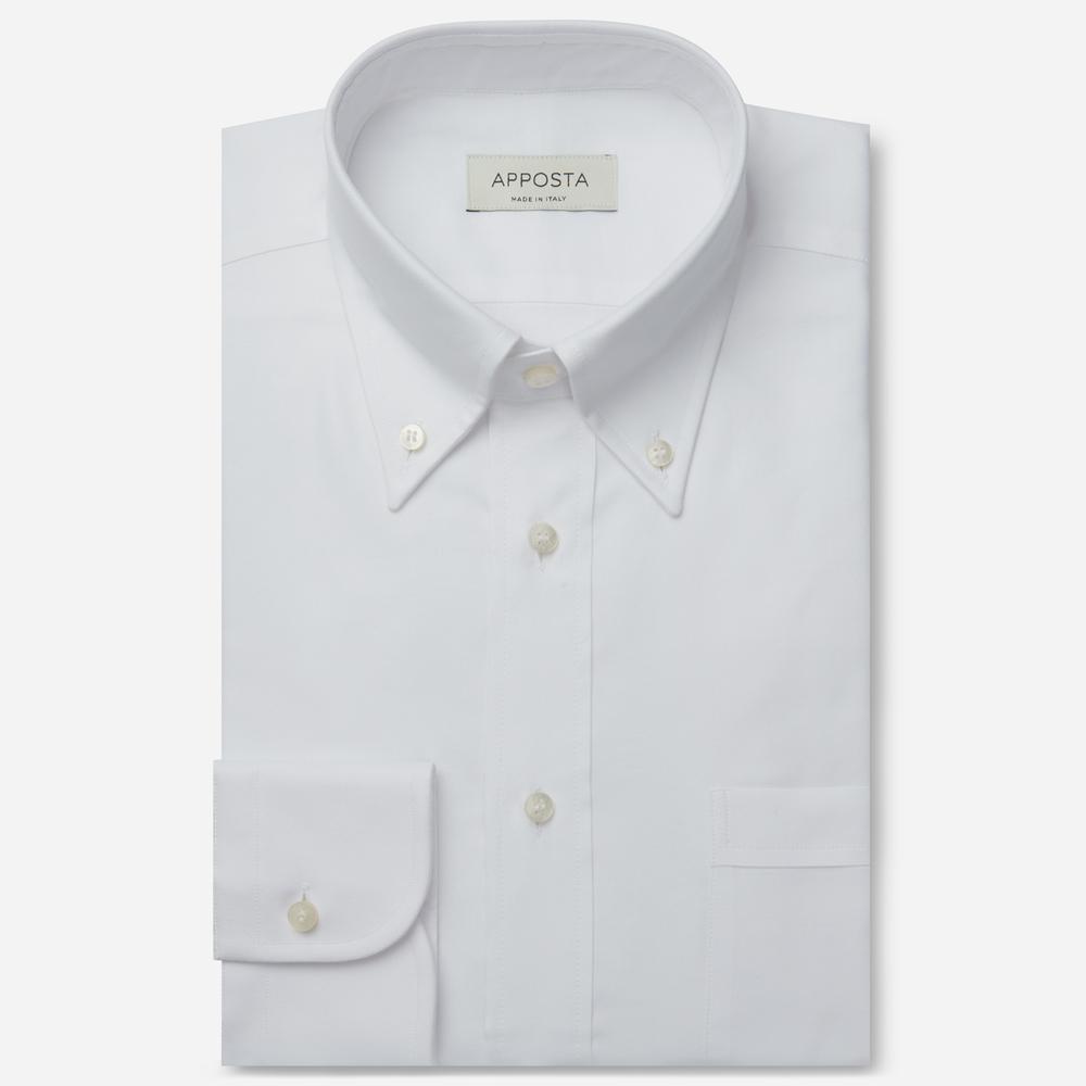 Shirt  solid  white cotton oxford supima cotton, collar style  button-down collar - Apposta Clothing product