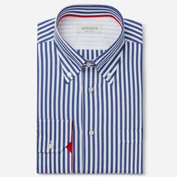 Shirt  striped  navy blue cotton plain, collar style  button-down collar - Product thumbnail image 1 showing different views and angles