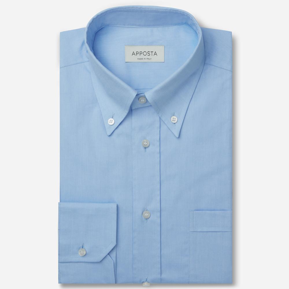 Shirt  solid  light blue cotton pinpoint oxford, collar style  button-down collar - Apposta Clothing product