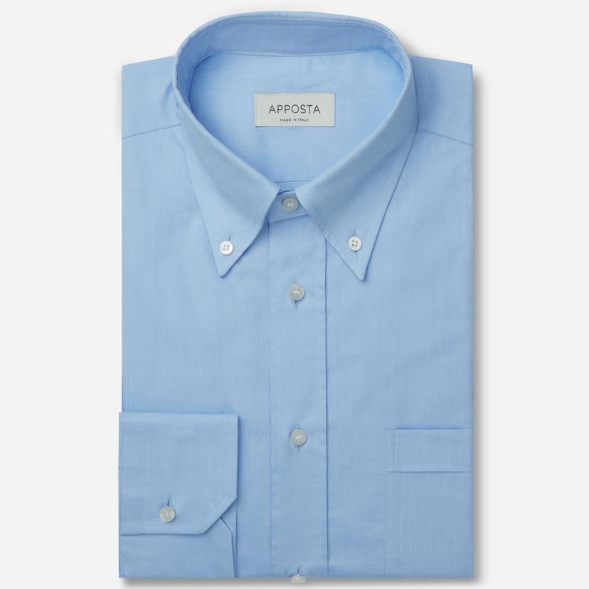 Shirt  solid  light blue cotton pinpoint oxford, collar style  button-down collar - Product image