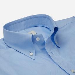Shirt  solid  light blue cotton pinpoint oxford, collar style  button-down collar - Product thumbnail image 2 showing different views and angles