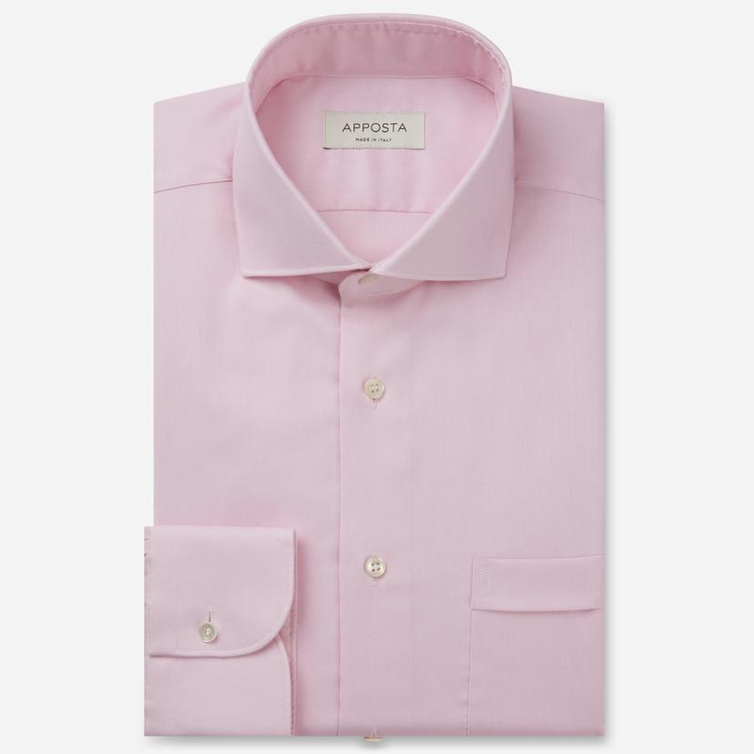 Shirt  solid  pink easy-iron cotton twill, collar style  spread collar - Product image